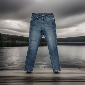 Express High Rise Skinny Jeans 10 (30x27) Blue Denim Stretch Womens